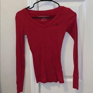 Red long sleeved shirt